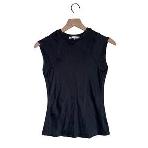 FRAME silk black cap sleeve going out top XXS